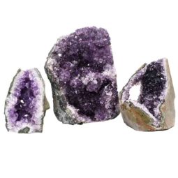 Amethyst Crystal Geode Specimen Set 3 Pieces P215 | Himalayan Salt Factory