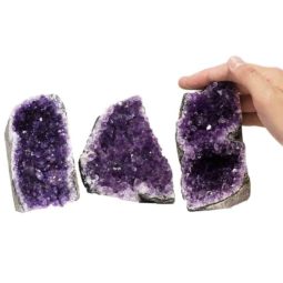 Amethyst Crystal Geode Specimen Set 3 Pieces P216 | Himalayan Salt Factory