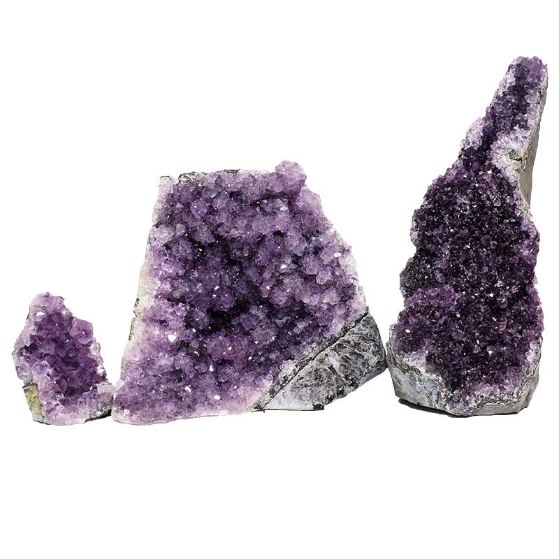1.72kg Amethyst Crystal Geode Specimen Set 3 Pieces P219 3 Amethyst Crystal Geode Specimen Set 3 Pieces P219 | Himalayan Salt Factory