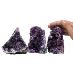 Amethyst Crystal Geode Specimen Set 3 Pieces P223 | Himalayan Salt Factory