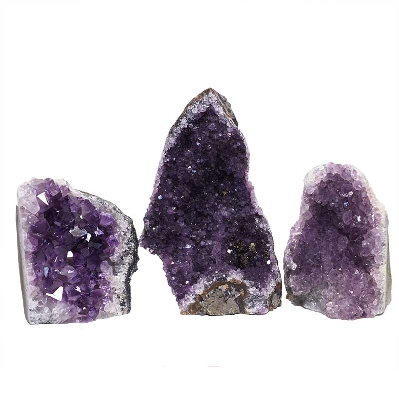 1.49kg Amethyst Crystal Geode Specimen Set 3 Pieces P224 3 Amethyst Crystal Geode Specimen Set 3 Pieces P224 | Himalayan Salt Factory