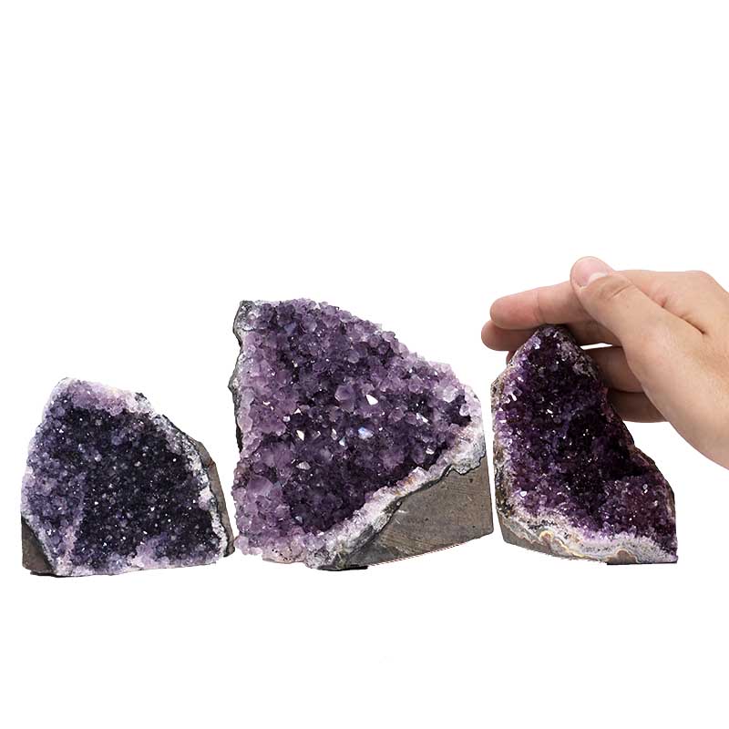 1.32kg Amethyst Crystal Geode Specimen Set 3 Pieces P226 4 Amethyst Crystal Geode Specimen Set 3 Pieces P226 | Himalayan Salt Factory