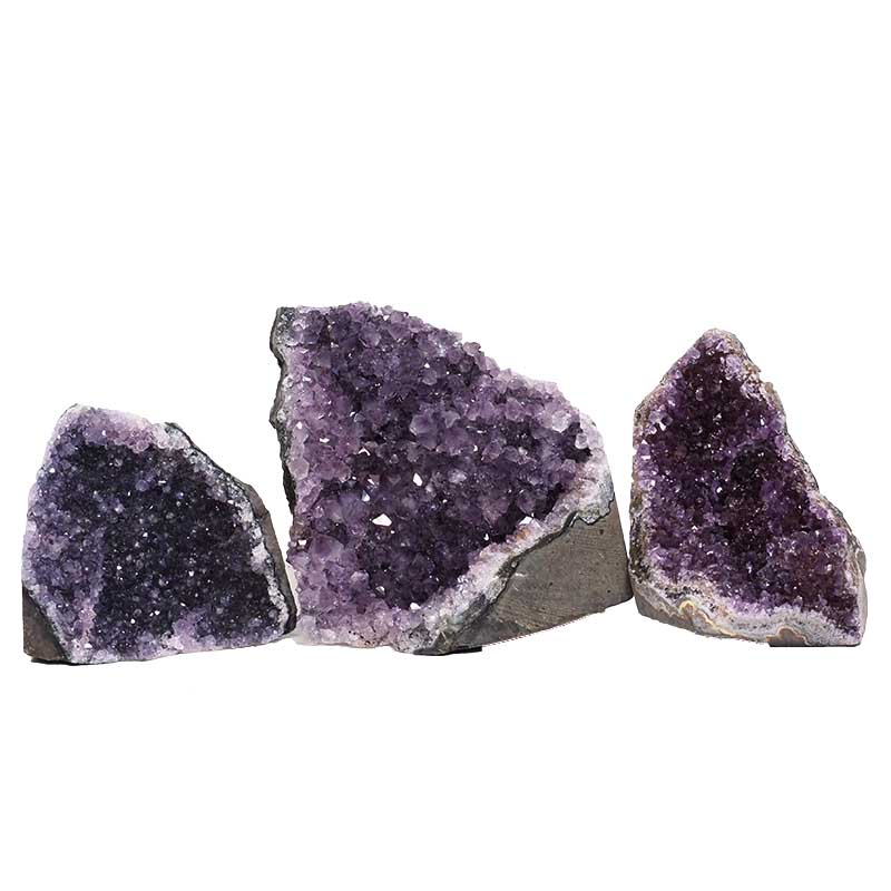 1.32kg Amethyst Crystal Geode Specimen Set 3 Pieces P226 3 Amethyst Crystal Geode Specimen Set 3 Pieces P226 | Himalayan Salt Factory
