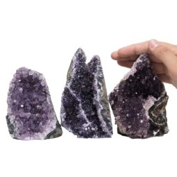 Amethyst Crystal Geode Specimen Set 3 Pieces P227 | Himalayan Salt Factory