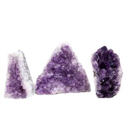 Amethyst Crystal Geode Specimen Set 3 Pieces P228 | Himalayan Salt Factory