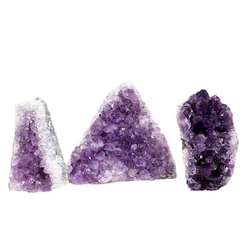 1.51kg Amethyst Crystal Geode Specimen Set 3 Pieces P228 3 Amethyst Crystal Geode Specimen Set 3 Pieces P228 | Himalayan Salt Factory