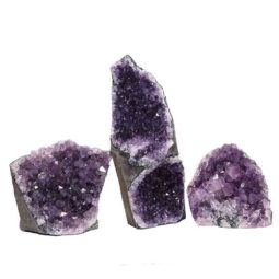 Amethyst Crystal Geode Specimen Set 3 Pieces P232 | Himalayan Salt Factory