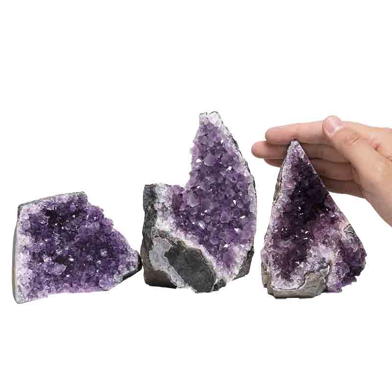 1.66kg Amethyst Crystal Geode Specimen Set 3 Pieces P236 4 Amethyst Crystal Geode Specimen Set 3 Pieces P236 | Himalayan Salt Factory