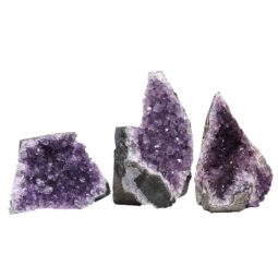 Amethyst Crystal Geode Specimen Set 3 Pieces P236 | Himalayan Salt Factory
