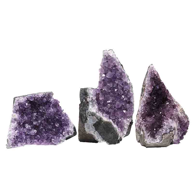 1.66kg Amethyst Crystal Geode Specimen Set 3 Pieces P236 3 Amethyst Crystal Geode Specimen Set 3 Pieces P236 | Himalayan Salt Factory