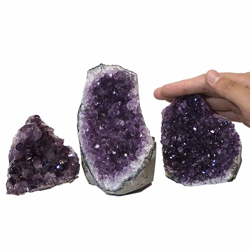 1.49kg Amethyst Crystal Geode Specimen Set 3 Pieces P248 4 Amethyst Crystal Geode Specimen Set 3 Pieces P248 | Himalayan Salt Factory
