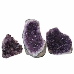 Amethyst Crystal Geode Specimen Set 3 Pieces P248 | Himalayan Salt Factory