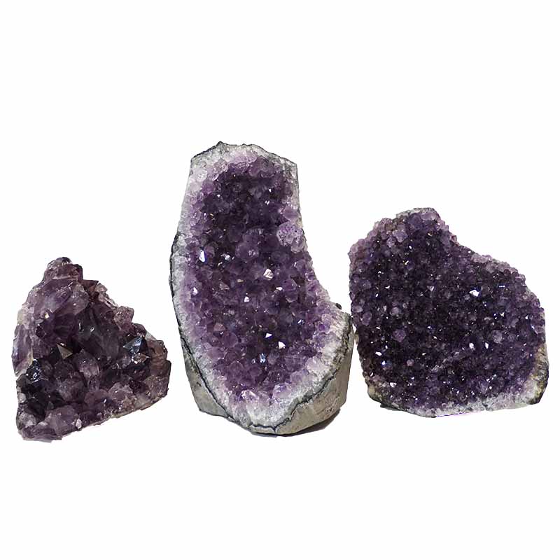 1.49kg Amethyst Crystal Geode Specimen Set 3 Pieces P248 3 Amethyst Crystal Geode Specimen Set 3 Pieces P248 | Himalayan Salt Factory