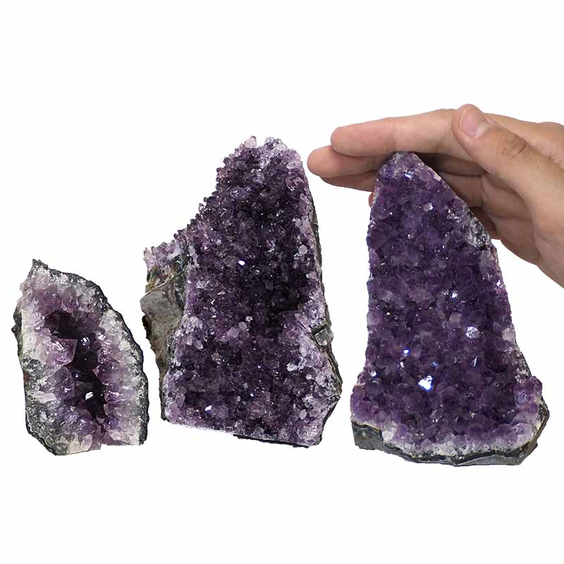 1.72kg Amethyst Crystal Geode Specimen Set 3 Pieces P250 4 Amethyst Crystal Geode Specimen Set 3 Pieces P250 | Himalayan Salt Factory
