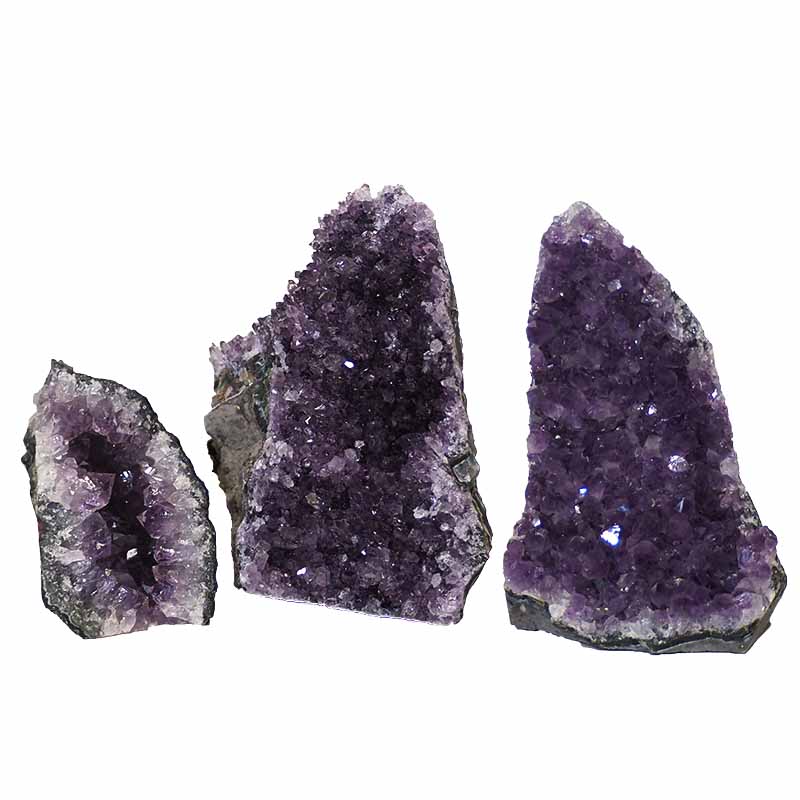 1.72kg Amethyst Crystal Geode Specimen Set 3 Pieces P250 3 Amethyst Crystal Geode Specimen Set 3 Pieces P250 | Himalayan Salt Factory