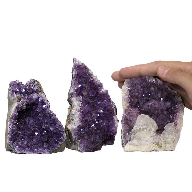 1.25kg Amethyst Crystal Geode Specimen Set 3 Pieces P254 4 Amethyst Crystal Geode Specimen Set 3 Pieces P254 | Himalayan Salt Factory