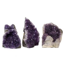 Amethyst Crystal Geode Specimen Set 3 Pieces P254 | Himalayan Salt Factory