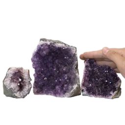 Amethyst Crystal Geode Specimen Set 3 Pieces P260 | Himalayan Salt Factory