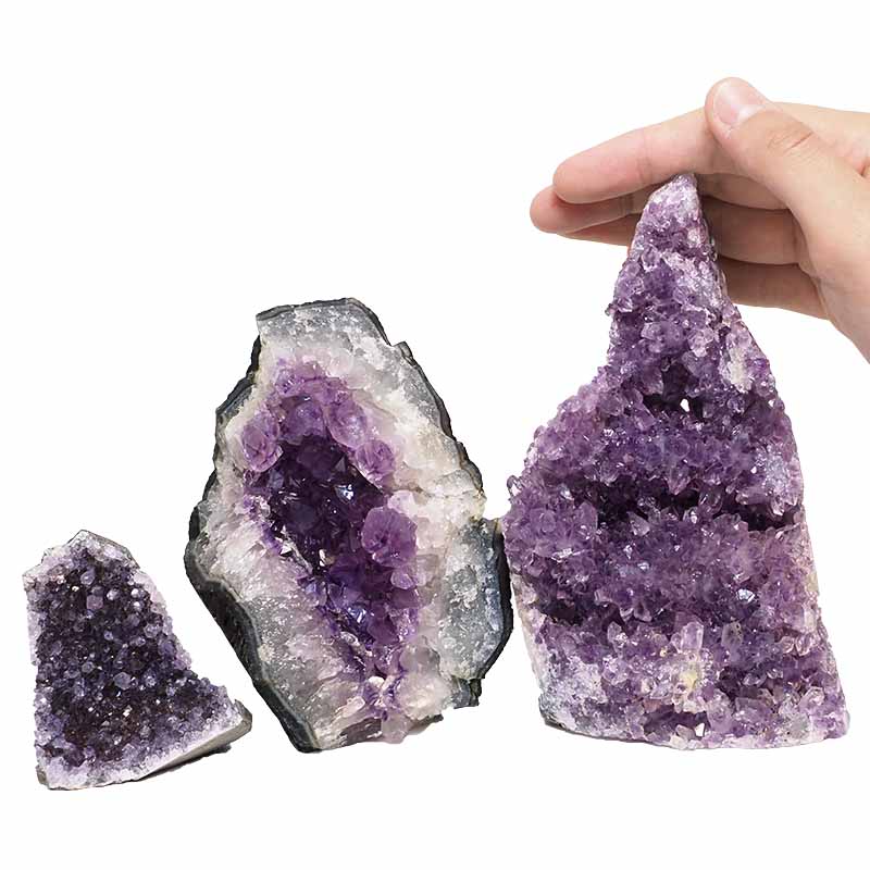 1.55kg Amethyst Crystal Geode Specimen Set 3 Pieces P274 4 Amethyst Crystal Geode Specimen Set 3 Pieces P274 | Himalayan Salt Factory