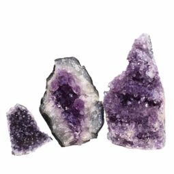 Amethyst Crystal Geode Specimen Set 3 Pieces P274 | Himalayan Salt Factory