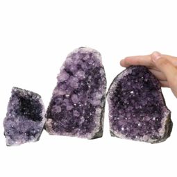 Amethyst Crystal Geode Specimen Set 3 Pieces P293 | Himalayan Salt Factory