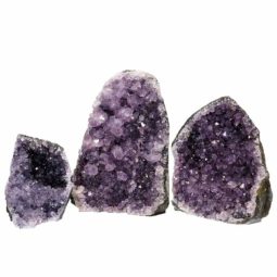 Amethyst Crystal Geode Specimen Set 3 Pieces P293 | Himalayan Salt Factory