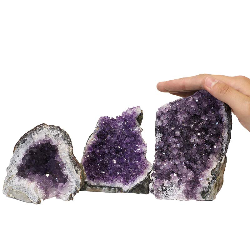 1.65kg Amethyst Crystal Geode Specimen Set 3 Pieces P314 4 Amethyst Crystal Geode Specimen Set 3 Pieces P314 | Himalayan Salt Factory
