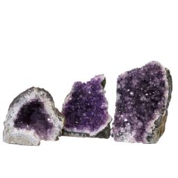 Amethyst Crystal Geode Specimen Set 3 Pieces P314 | Himalayan Salt Factory