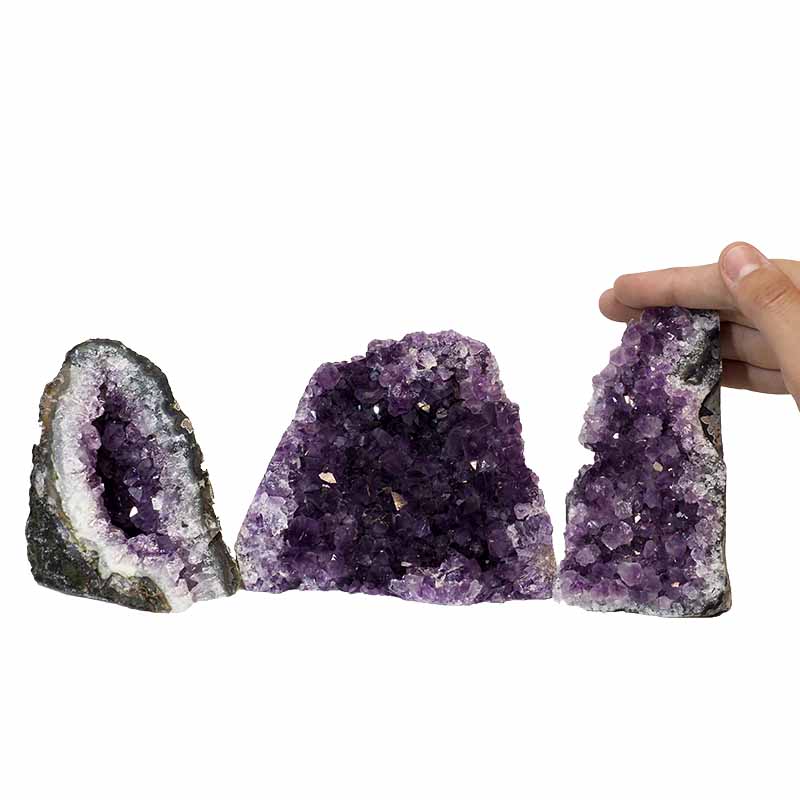1.41kg Amethyst Crystal Geode Specimen Set 3 Pieces P331 4 Amethyst Crystal Geode Specimen P331 | Himalayan Salt Factory