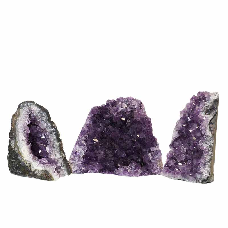1.41kg Amethyst Crystal Geode Specimen Set 3 Pieces P331 3 Amethyst Crystal Geode Specimen P331 | Himalayan Salt Factory