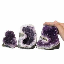 Amethyst Crystal Geode Specimen Set 3 Pieces P332 | Himalayan Salt Factory