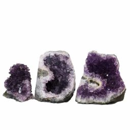 Amethyst Crystal Geode Specimen Set 3 Pieces P332 | Himalayan Salt Factory