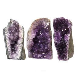 Amethyst Crystal Geode Specimen Set 3 Pieces P341 | Himalayan Salt Factory