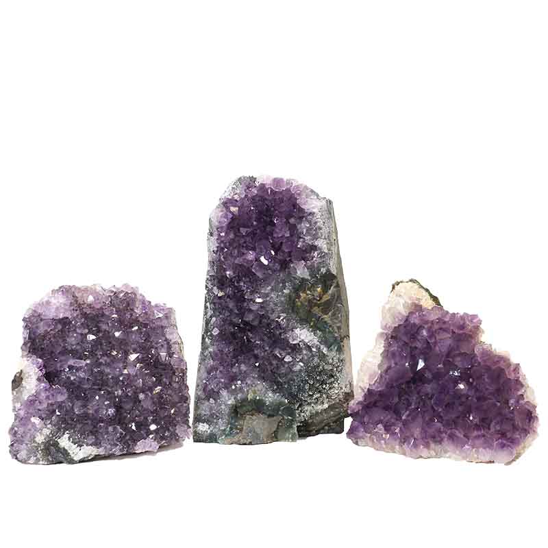 2.14kg Amethyst Crystal Geode Specimen Set 3 Pieces P342 3 Amethyst Crystal Geode Specimen Set 3 Pieces P342 | Himalayan Salt Factory
