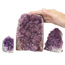 Amethyst Crystal Geode Specimen Set 3 Pieces P343 | Himalayan Salt Factory