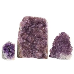 Amethyst Crystal Geode Specimen Set 3 Pieces P343 | Himalayan Salt Factory
