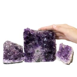 2.30kg Amethyst Crystal Geode Specimen Set 3 Pieces P344 6 Amethyst Crystal Geode Specimen Set 3 Pieces P344 | Himalayan Salt Factory