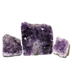 Amethyst Crystal Geode Specimen Set 3 Pieces P344 | Himalayan Salt Factory