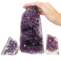 Amethyst Crystal Geode Specimen Set 3 Pieces P347 | Himalayan Salt Factory