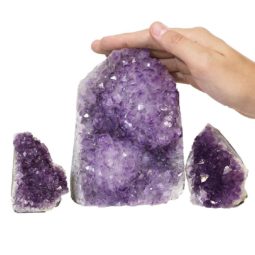Amethyst Crystal Geode Specimen Set 3 Pieces P349 | Himalayan Salt Factory