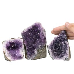 Amethyst Crystal Geode Specimen Set 3 Pieces P351 | Himalayan Salt Factory