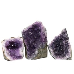Amethyst Crystal Geode Specimen Set 3 Pieces P351 | Himalayan Salt Factory