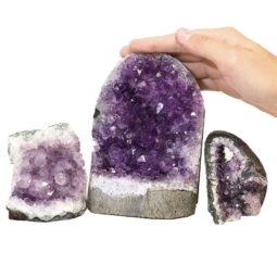 Amethyst Crystal Geode Specimen Set 3 Pieces P353 | Himalayan Salt Factory