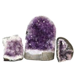 Amethyst Crystal Geode Specimen Set 3 Pieces P353 | Himalayan Salt Factory