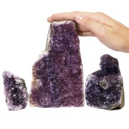 Amethyst Crystal Geode Specimen Set 3 Pieces P357 | Himalayan Salt Factory