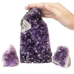 Amethyst Crystal Geode Specimen Set 3 Pieces P358 | Himalayan Salt Factory