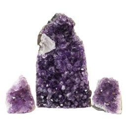 Amethyst Crystal Geode Specimen Set 3 Pieces P358 | Himalayan Salt Factory