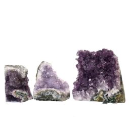 Amethyst Crystal Geode Specimen Set 3 Pieces P363 | Himalayan Salt Factory
