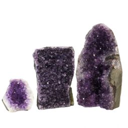 Amethyst Crystal Geode Specimen Set 3 Pieces P364 | Himalayan Salt Factory