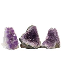 Amethyst Crystal Geode Specimen Set 3 Pieces P377 | Himalayan Salt Factory
